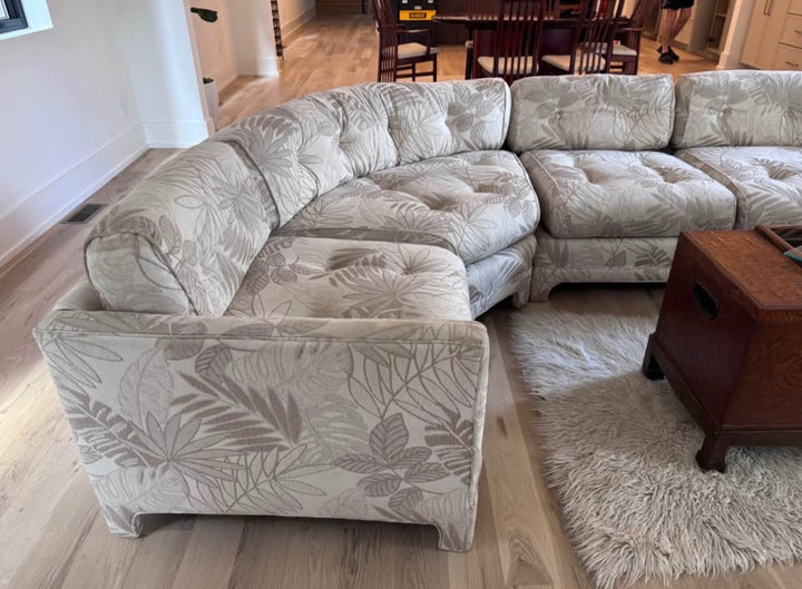 Cream Curved Five Piece Sectional