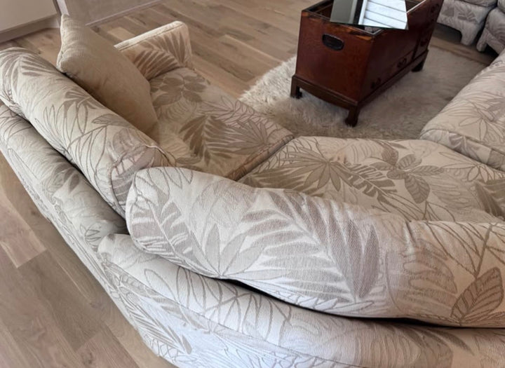 Cream Curved Five Piece Sectional