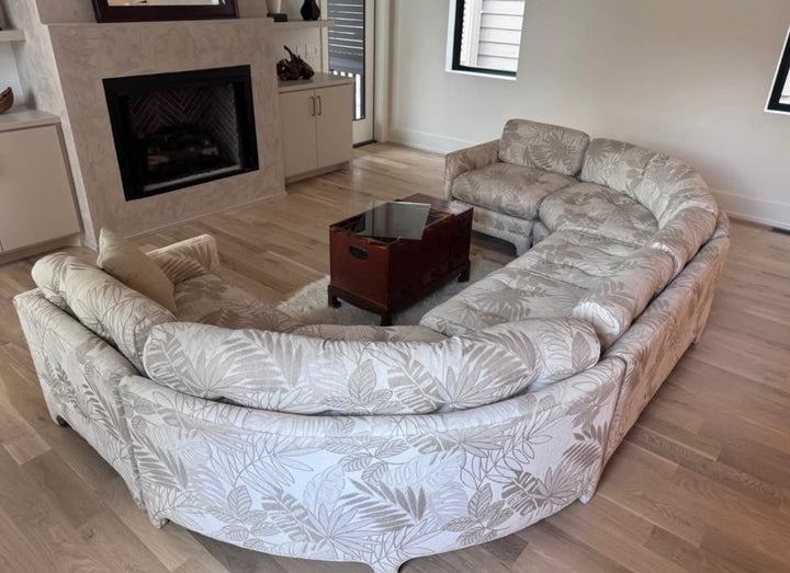 Cream Curved Five Piece Sectional