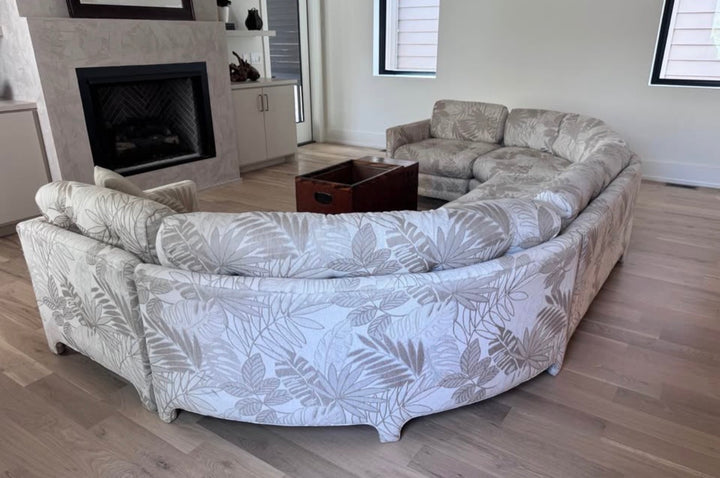 Cream Curved Five Piece Sectional