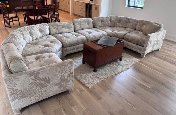 Cream Curved Five Piece Sectional