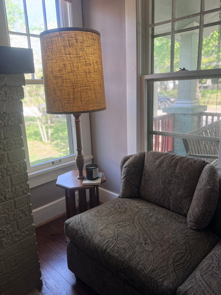 Vintage Floor Lamp with Built In Table