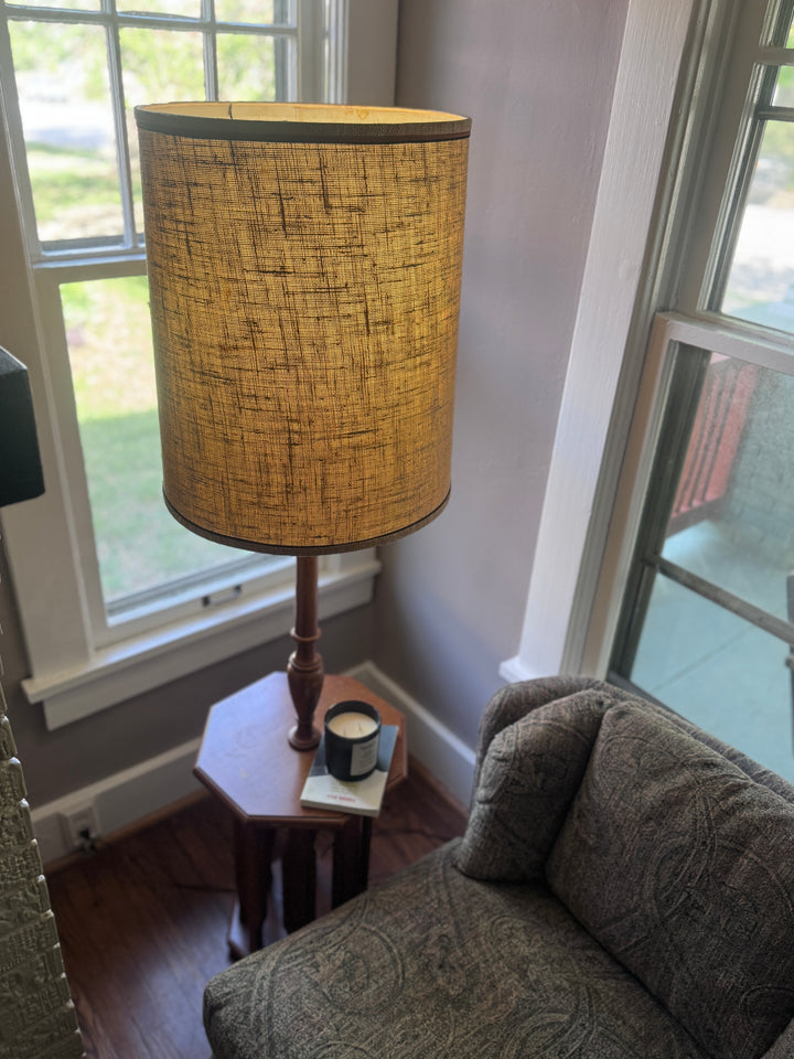 Vintage Floor Lamp with Built In Table