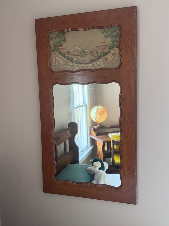 Antique Mirror with Scalloped Edge