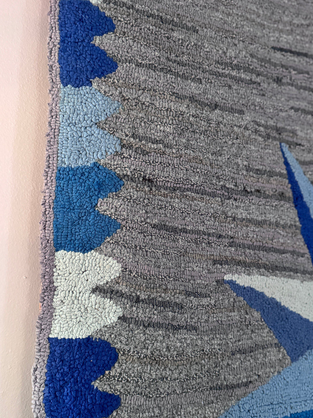 1964 Hand Made Blue and Grey Wall Tapestry