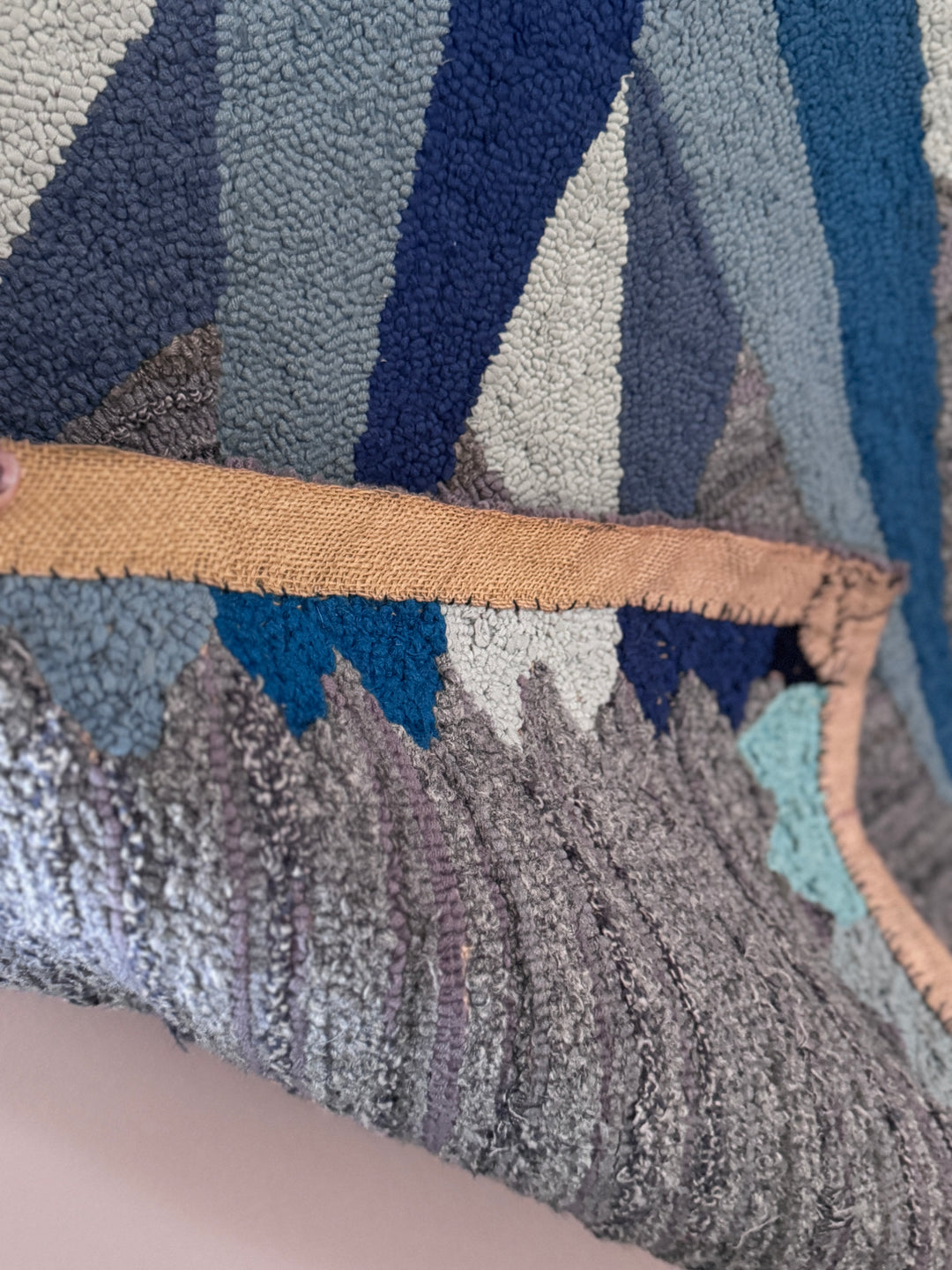 1964 Hand Made Blue and Grey Wall Tapestry