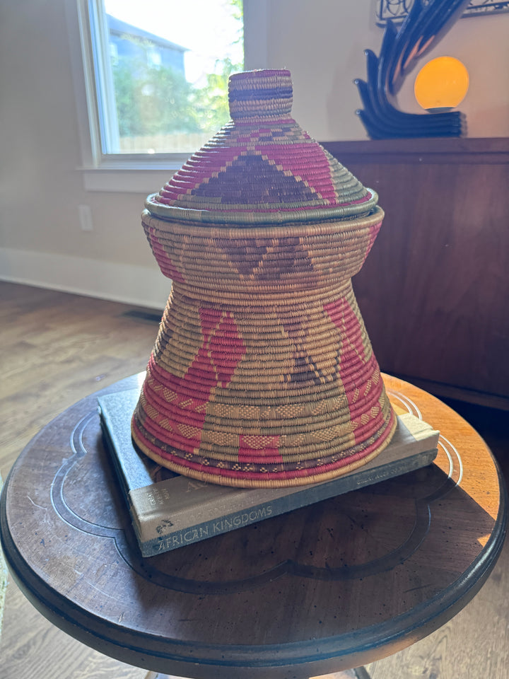 Handwoven Ethiopian Basket (in the style of)