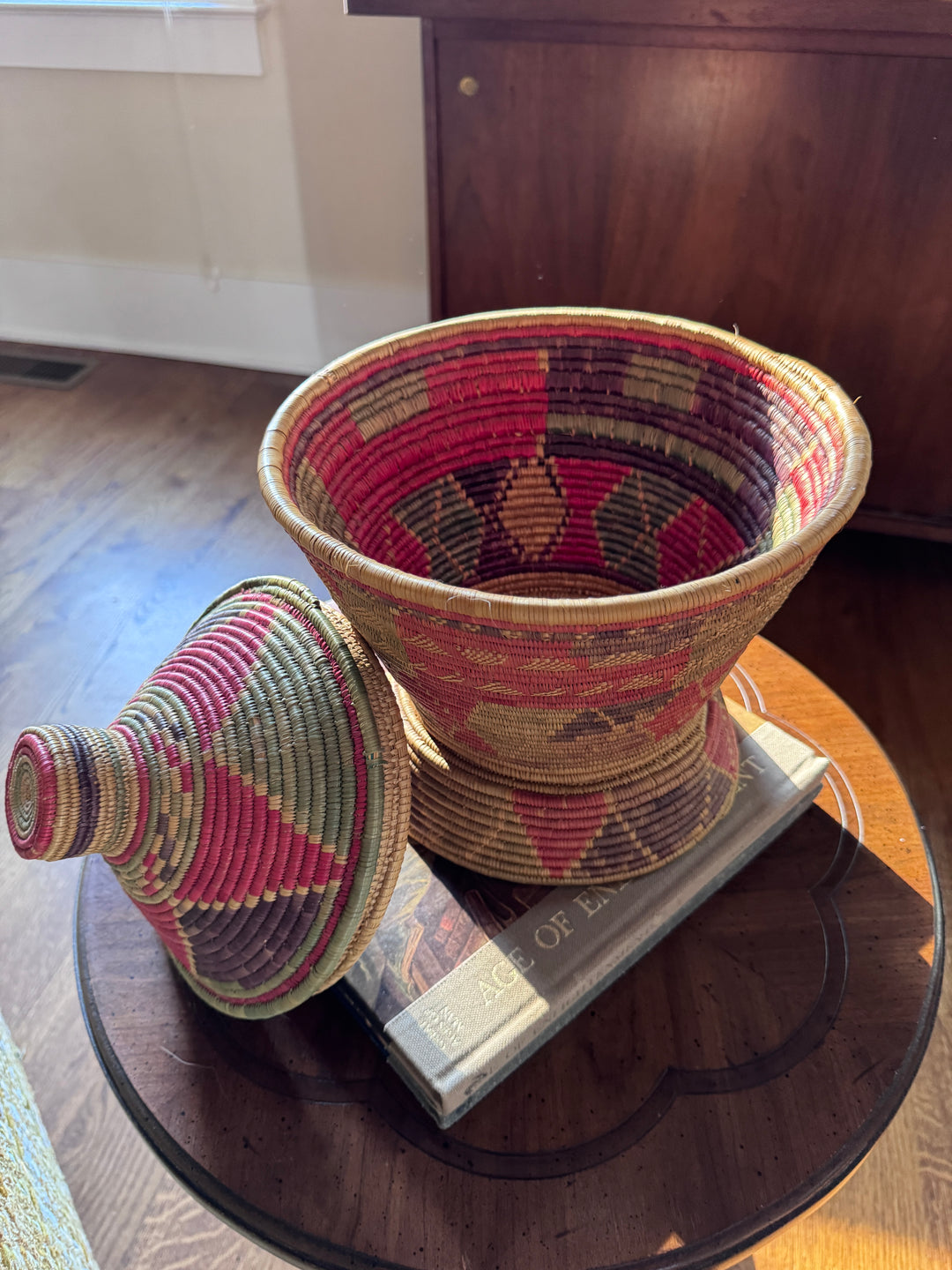 Handwoven Ethiopian Basket (in the style of)