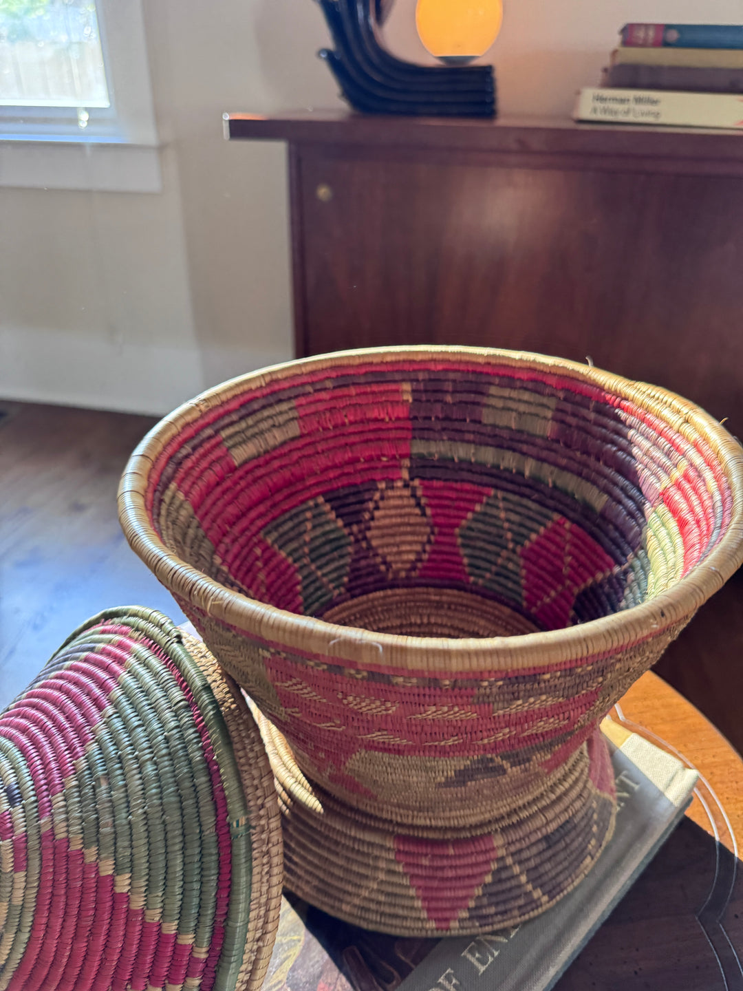 Handwoven Ethiopian Basket (in the style of)
