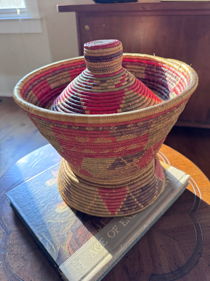 Handwoven Ethiopian Basket (in the style of)