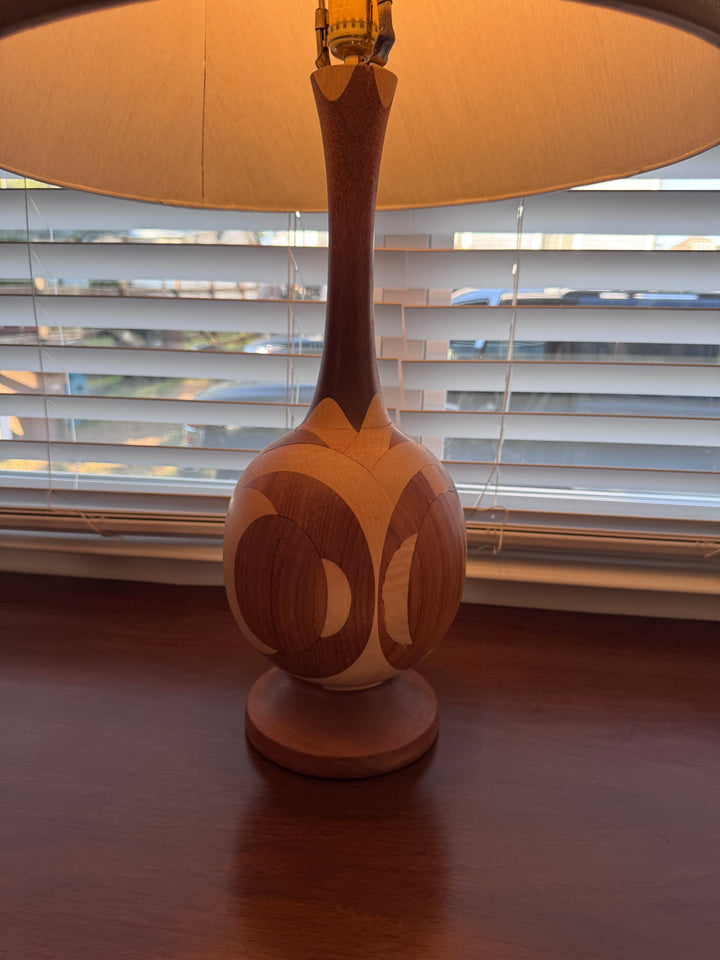 Mid-Century Modern Marquetry Table Lamp
