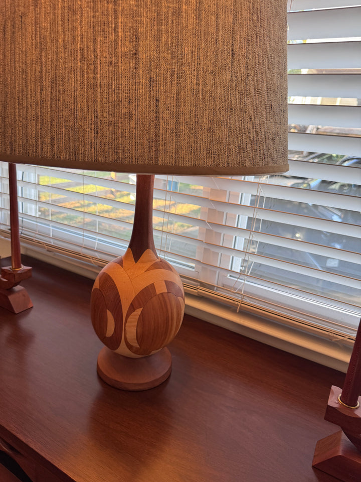 Mid-Century Modern Marquetry Table Lamp