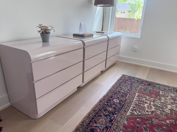Custom Formica Vintage Light Blush Dresser Trio Set
