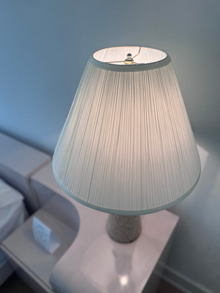 Mid-Century Modern Pink &amp; Black Speckled Ceramic Table Lamps