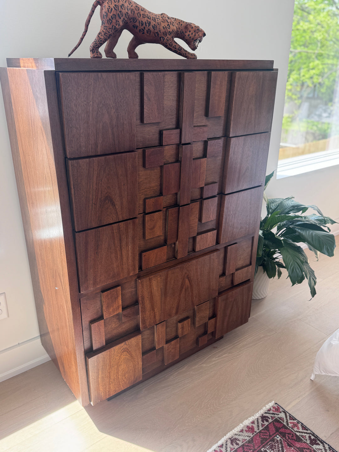 Mid-Century Modern Brutalist Five Drawer Dresser by &