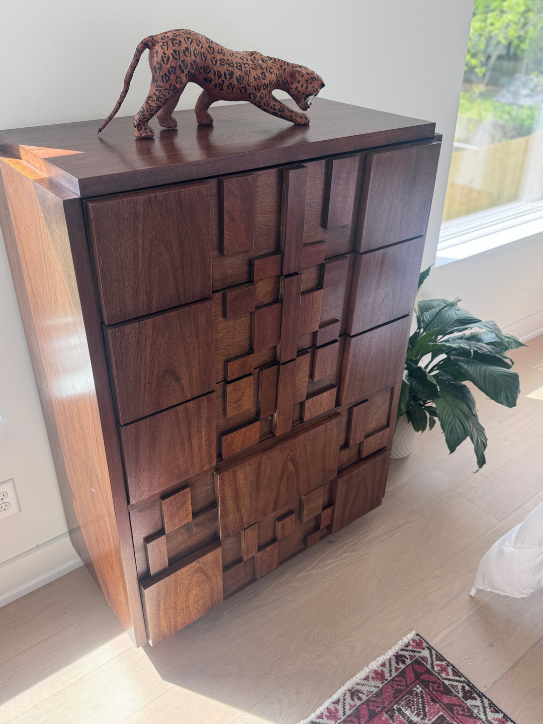 Mid-Century Modern Brutalist Five Drawer Dresser by &