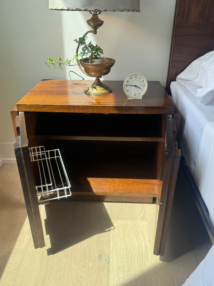 Mid-Century Modern Brutalist Nightstand Set By "Lane"