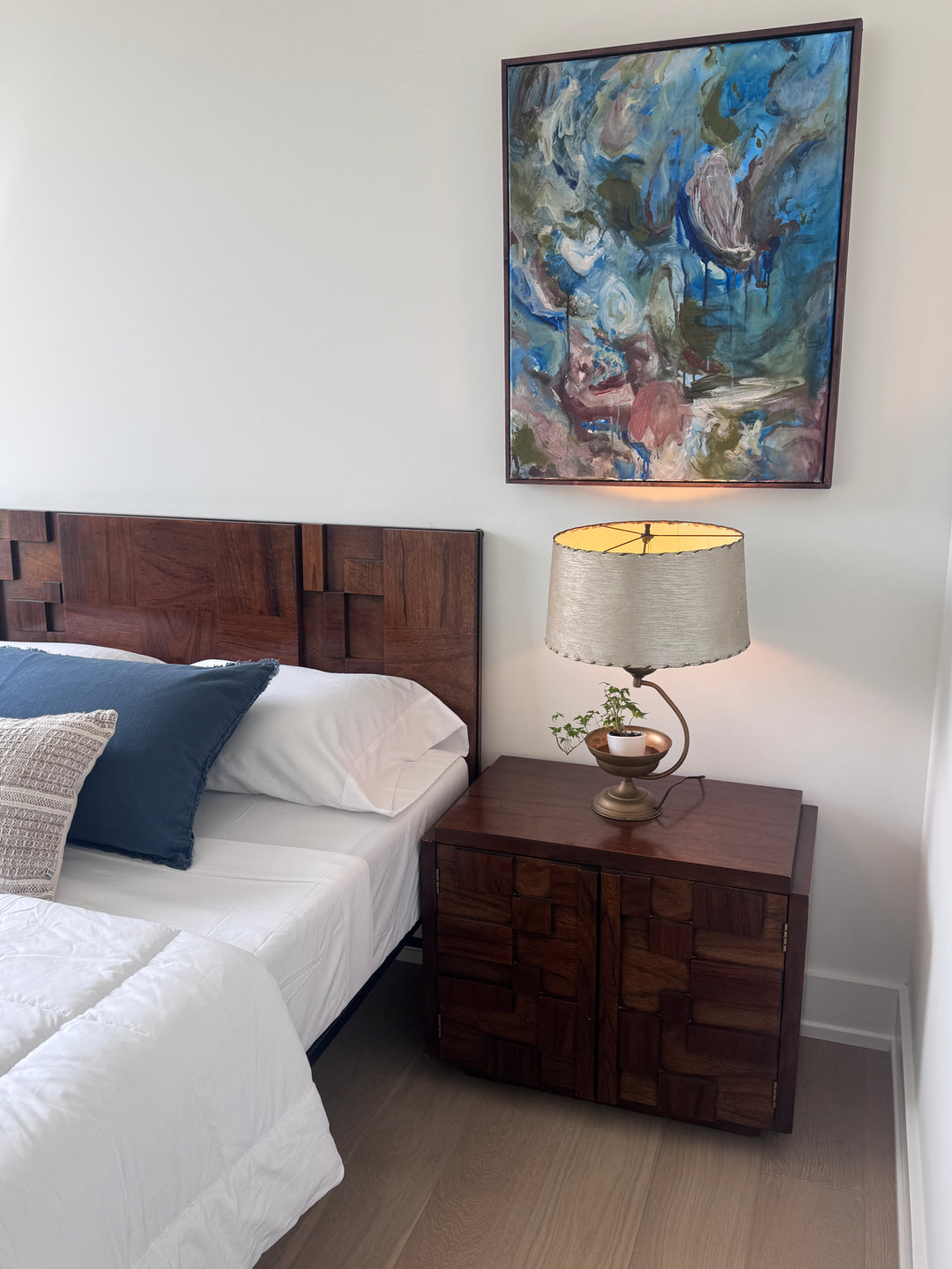 Mid-Century Modern Brutalist Nightstand Set By "Lane"