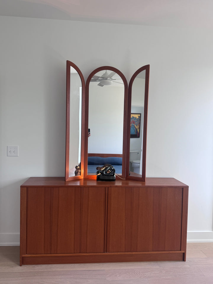 Mid-Century Modern Danish Dresser and Mirror