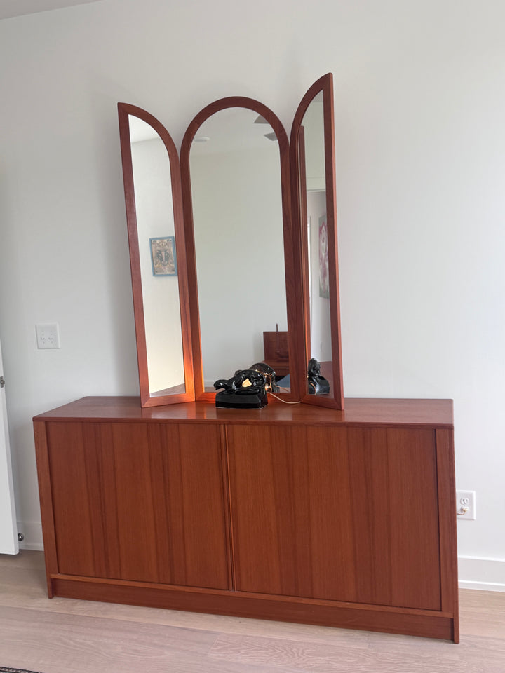 Mid-Century Modern Danish Dresser and Mirror