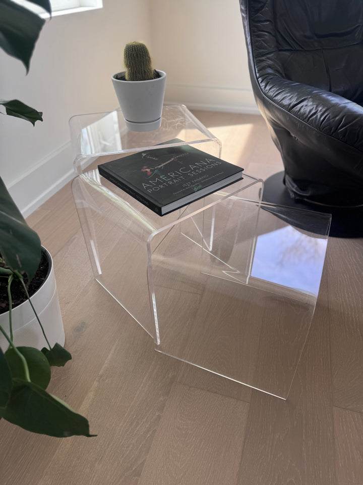 Lucite Nesting Table (three tables total)