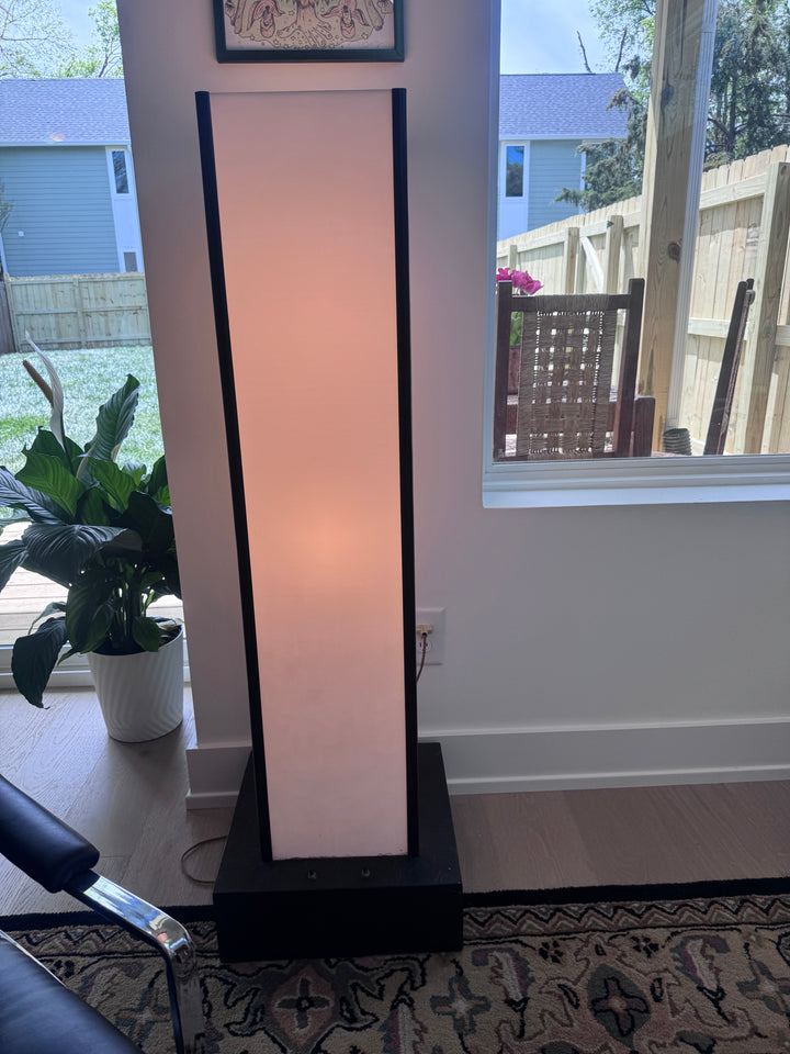 Mid-Century Modern Floor Lamp with Black Base
