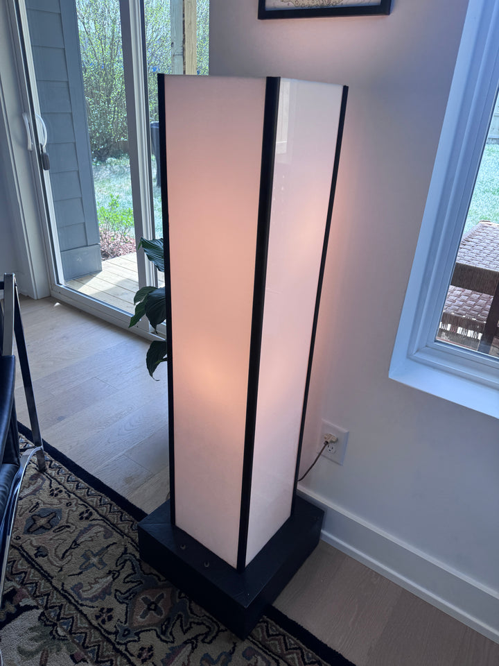Mid-Century Modern Floor Lamp with Black Base