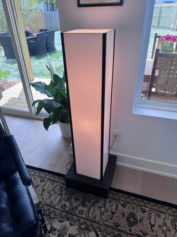 Mid-Century Modern Floor Lamp with Black Base