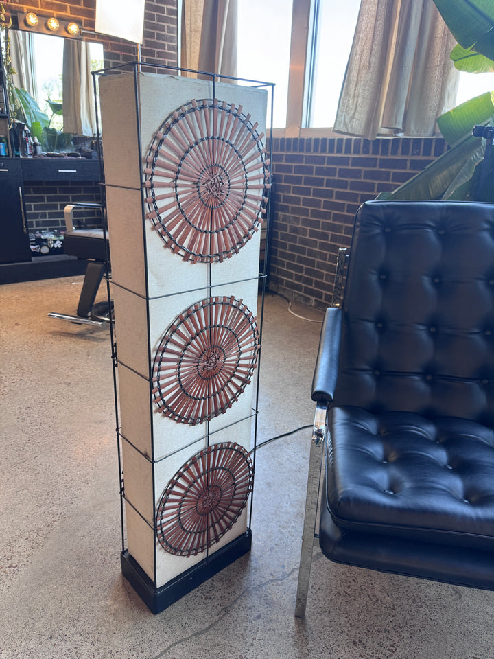 Standing Floor Lamp with Bamboo Detail