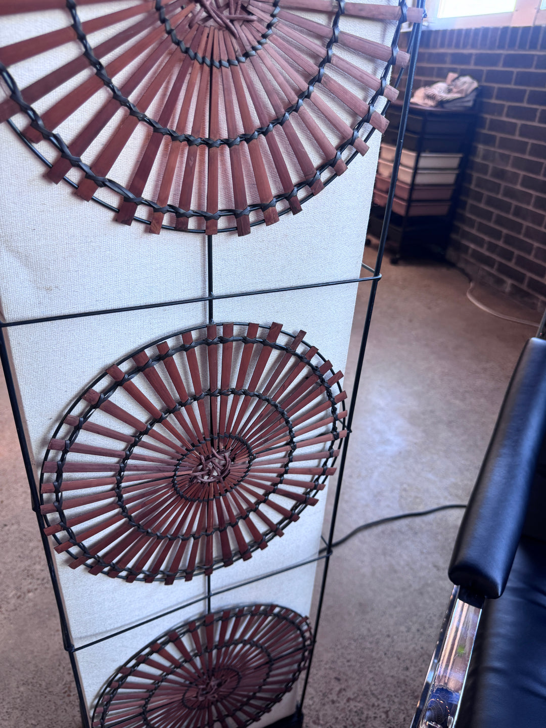 Standing Floor Lamp with Bamboo Detail