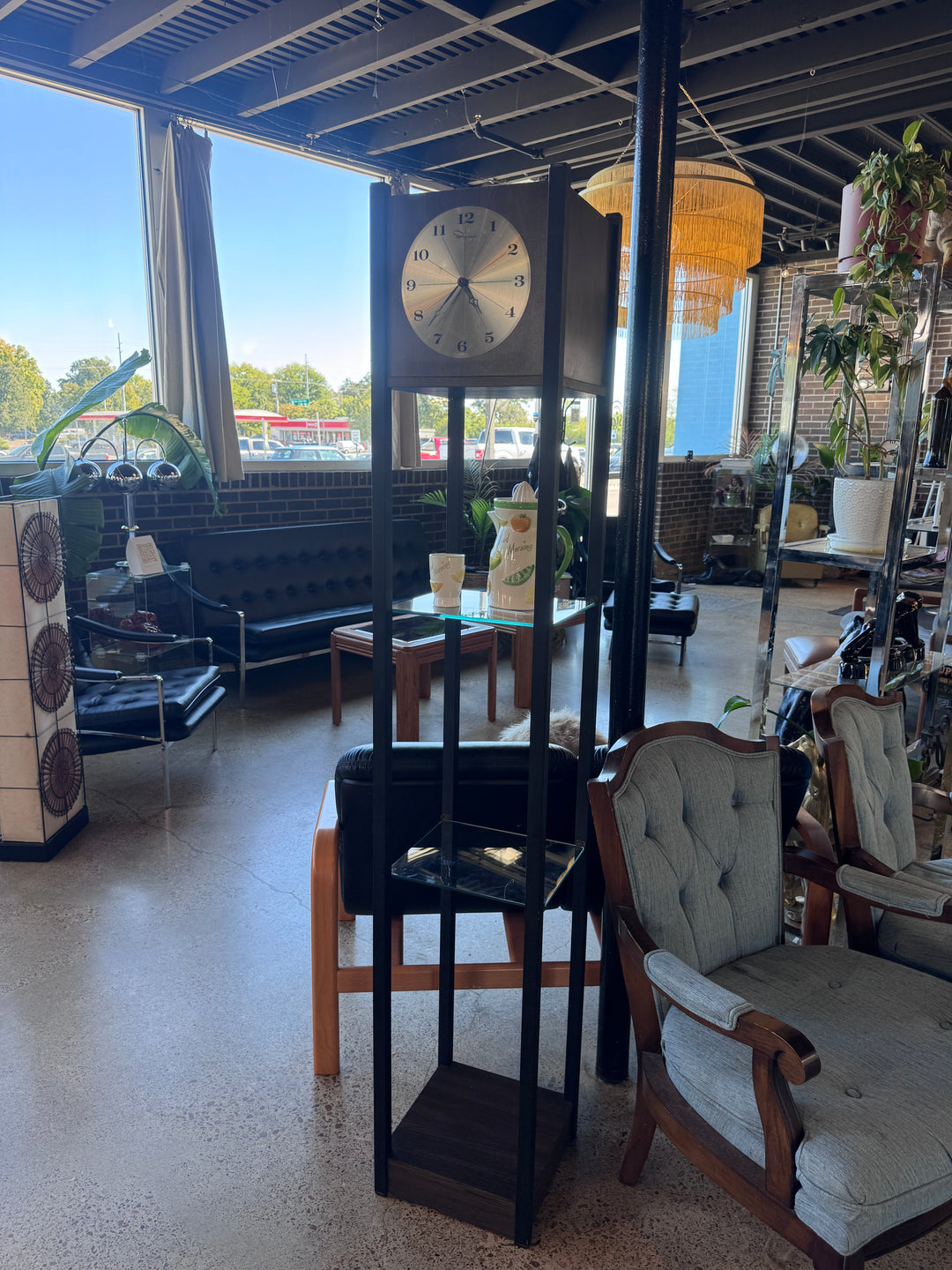 Vintage Tall Battery Powered Standing Clock Shelf