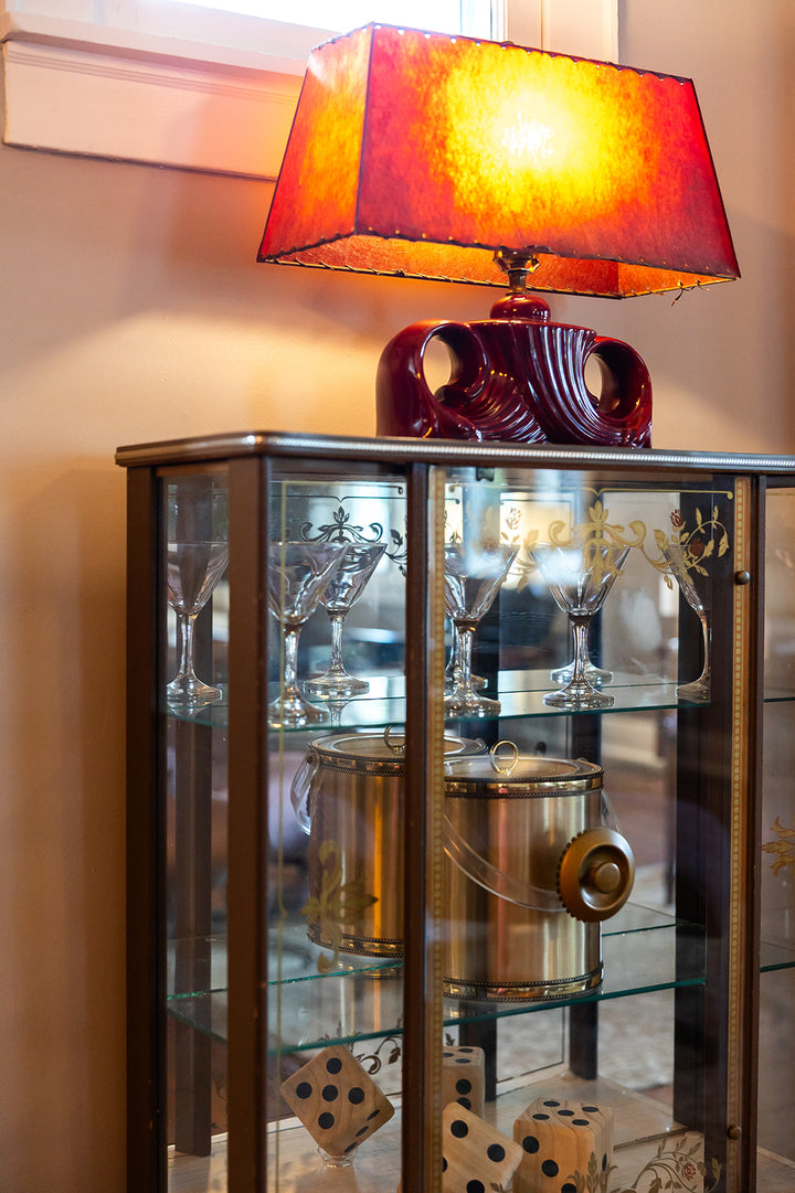 Mid-Century Modern Red Table Lamp
